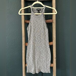 Forever 21 Gray Ribbed sweater body con high neck Dress Size Medium